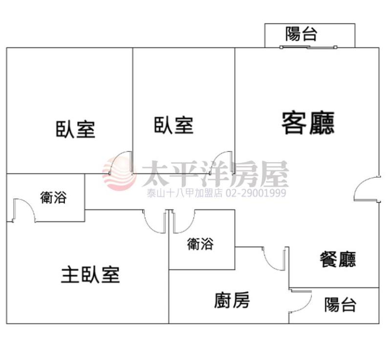 泰山買房賣屋邊間3面採光3房車,新北市泰山區明志路二段