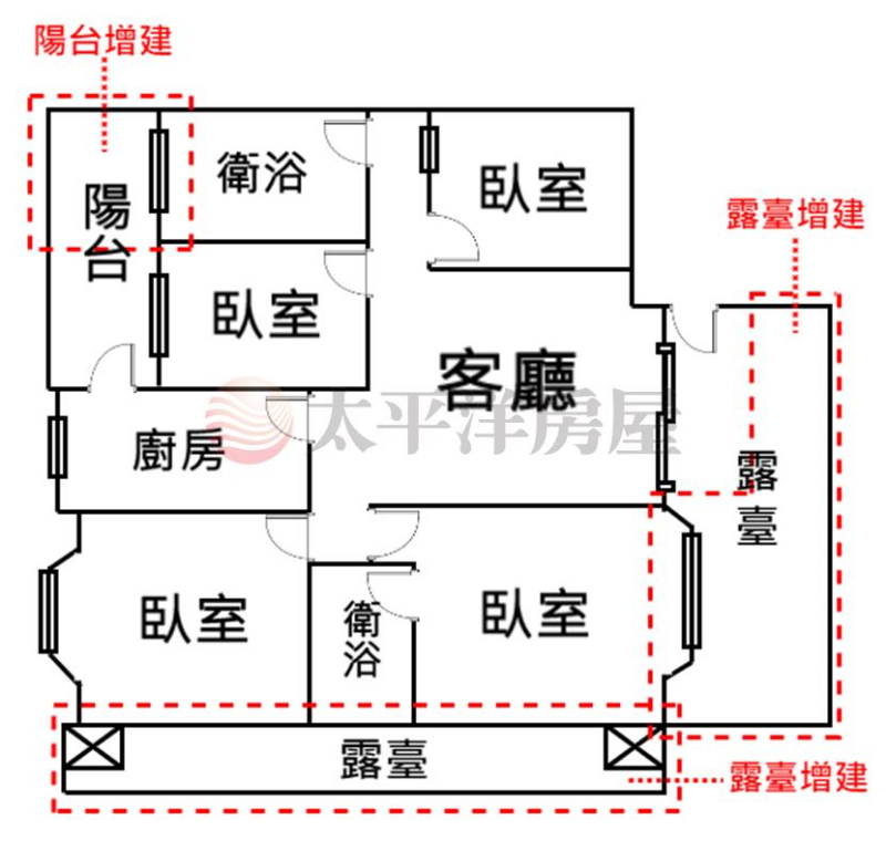 泰山買房賣屋大露台京城美妝四房車,新北市泰山區仁義路