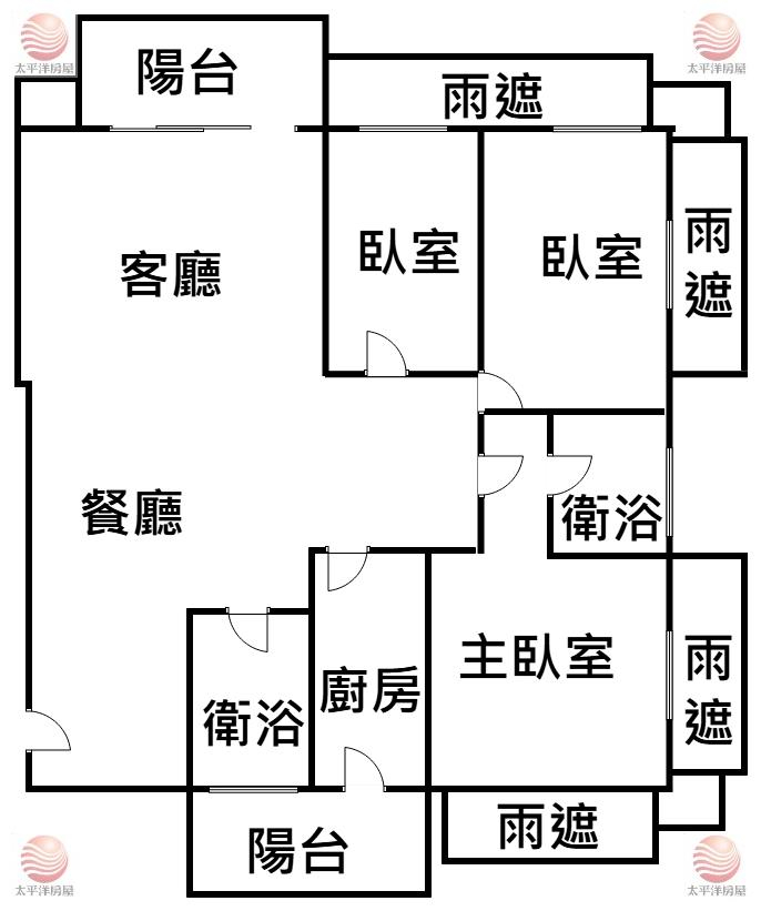 泰山買房賣屋低公設前後陽台方正三房車,新北市泰山區忠孝街